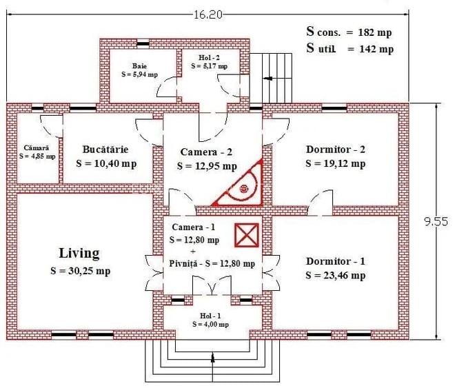 Conac boieresc - 5 camere - Nicolae Balcescu - 105.000 euro (Cod E11) - 18