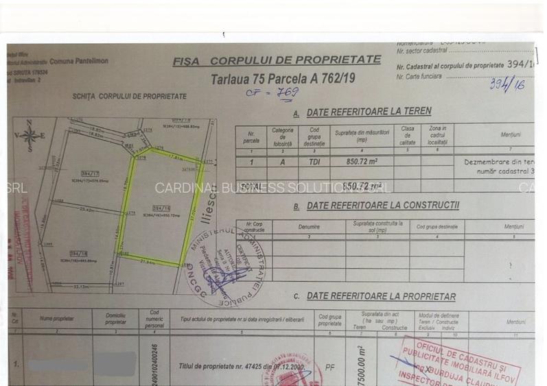 Pantelimon-Lebada -Olimp2 loturi teren  689 mp  si 850 mp +cota de drum - 8
