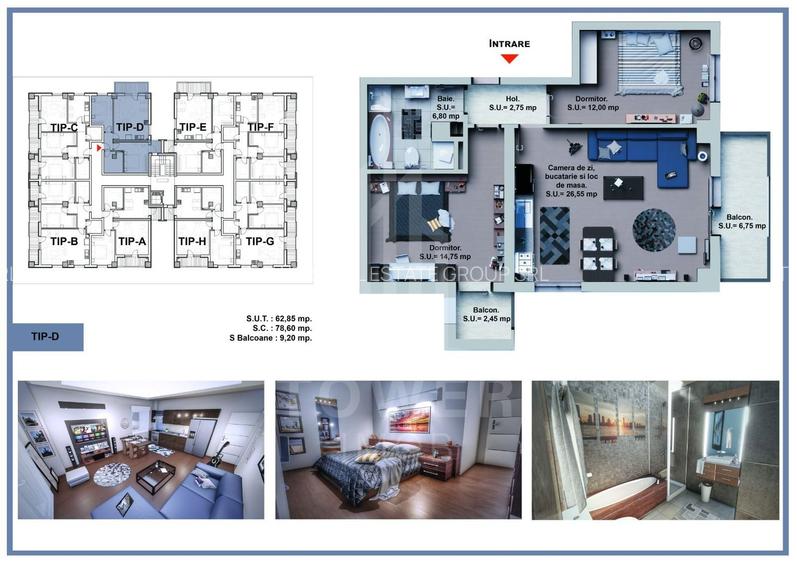 Apartament rezidențial NOU 3 camere - 6