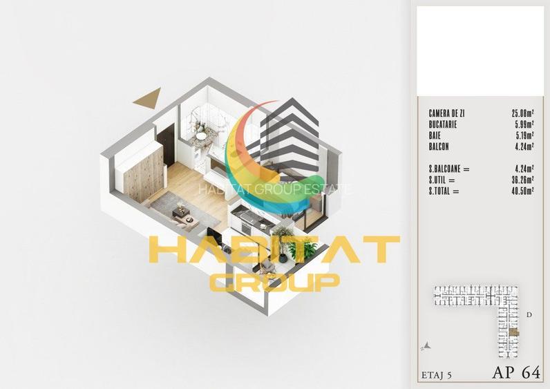 Titan Garsoniera dec. 41 mp PREMIUM vis-a-vis Parcul Teilor - 2