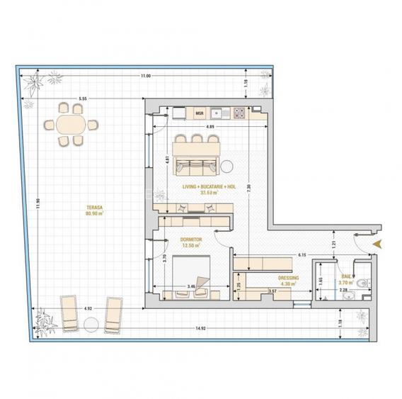 Hotel Marriott-Catedrala | 2 camere | 55mp + 81mp terasa | et 2 | 245.000 euro - 12