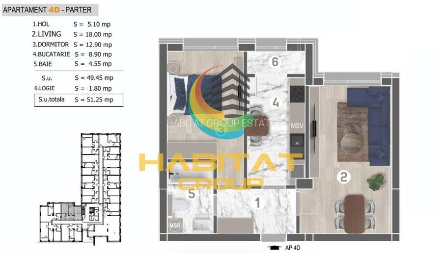 Apartament 2 Camere Finisaje Premium Zona Grand Arena 51 Mp - 2