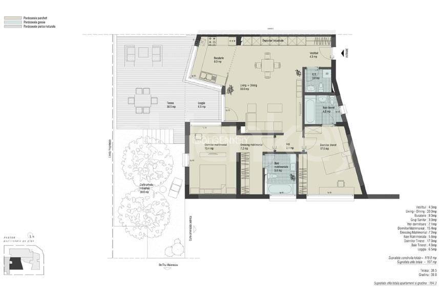 Apartament cu 3 camere | 70mp terasa si gradina - 1