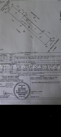 CASA  si teren vis a vis de Policlinica  str. M.Filipescu - 3