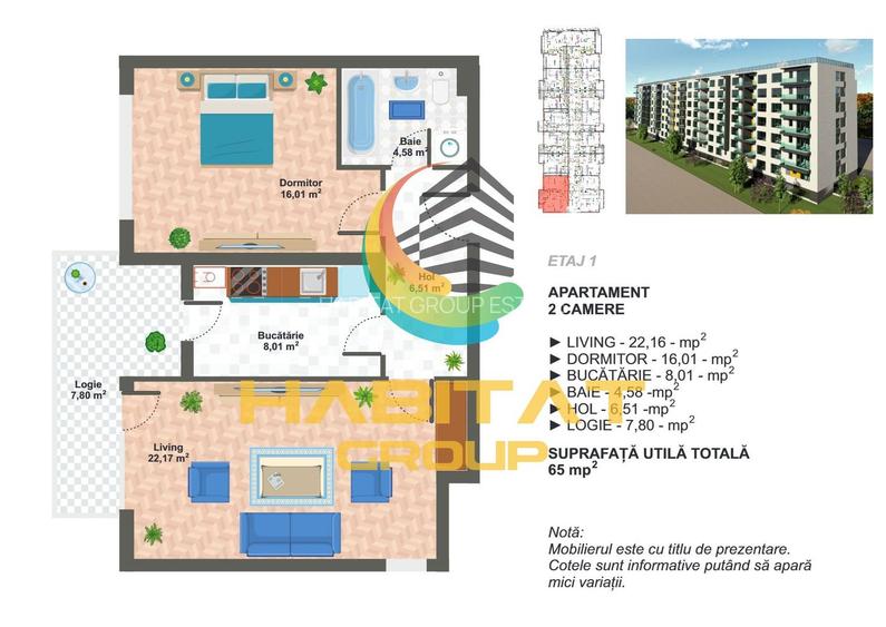 Apartament 2 camere spatios. bloc nou, Aparatorii Patriei-Metalurgiei - 6