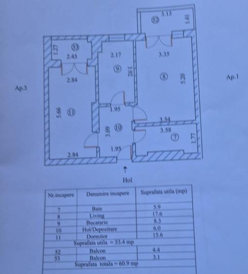 APARTAMENT 2 CAMERE | TOMIS PLUS | 60 MPU