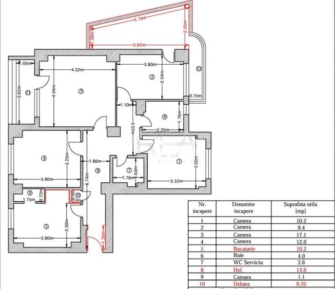 4 camere Dorobanti decomandat, et. 3, an 1980, metrou, 97 mp - 8