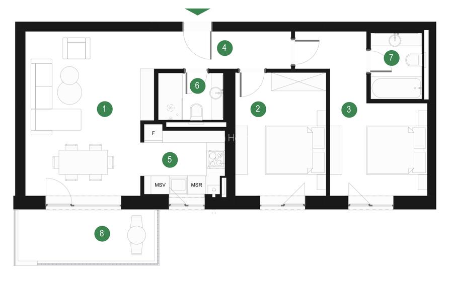 Apartament 3 cam Pipera - Oxford Gardens - Olga Gudynn -  Pădurea Băneasa - 1