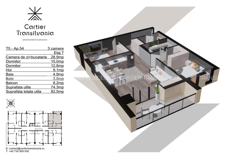 CARTIER TRANSILVANIA, APARTAMENT 3 CAMERE INCALZIRE PARDOSEALA,FATADA VENTILATA - 14