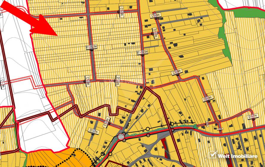 1500 mp front de 17,5 metrii - Teren cu potential excelent in Salicea - 2