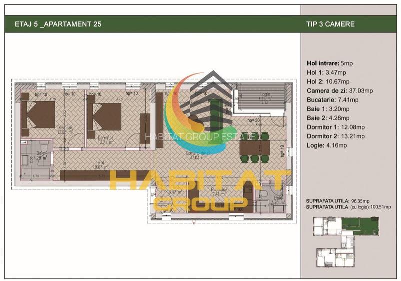 Apartament 3 camere - imobil finalizat - 10