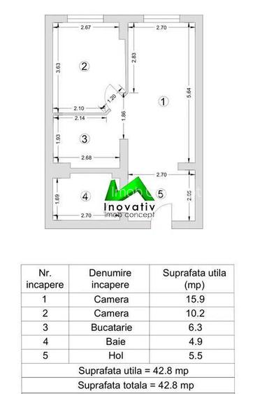 Apartament de Vanzare 2 camere Sibiu Stefan Cel Mare - 6