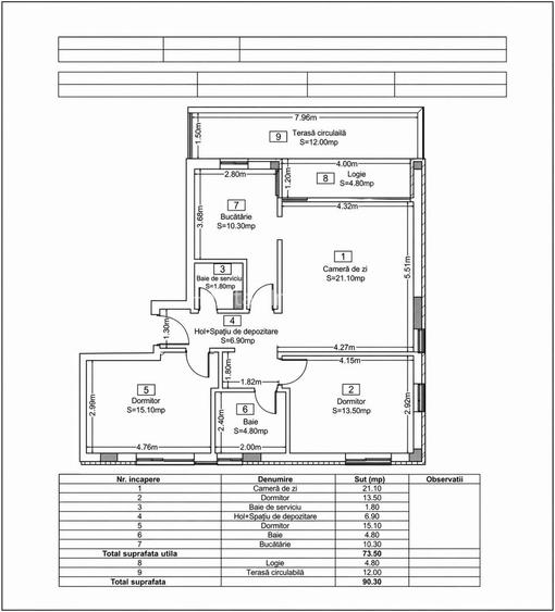 Apartament 3 camere, 74 mp, parcare subterana, cart Andrei Muresanu - 9
