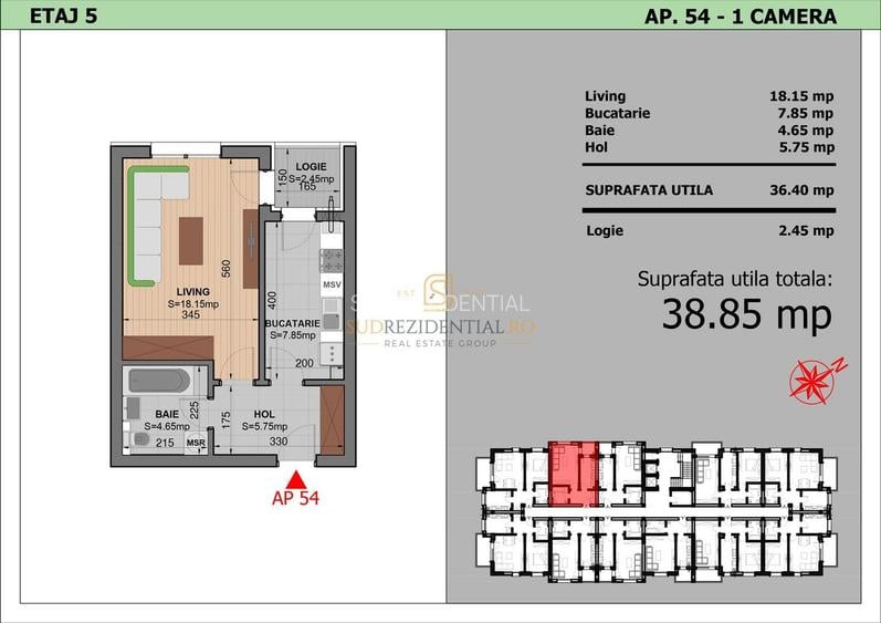 Garsoniera cu incalzire in pardoseala - Bd. Metalurgiei - Comision 0% - 5