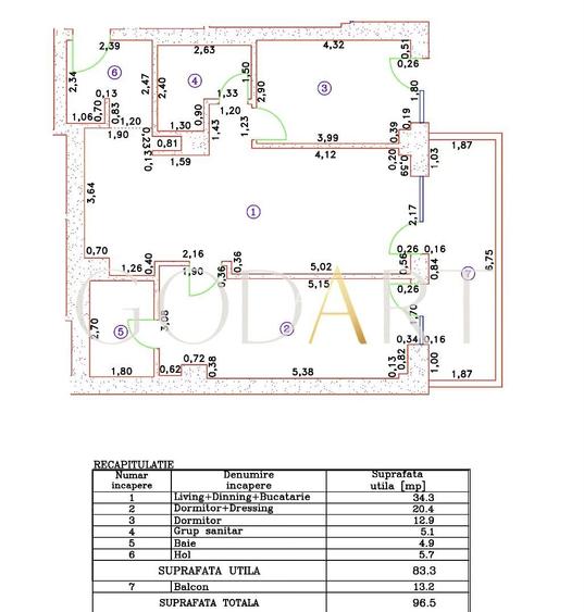Apartament exclusivist | 3 camere | 96.5 mp |Cortina 126 - 21