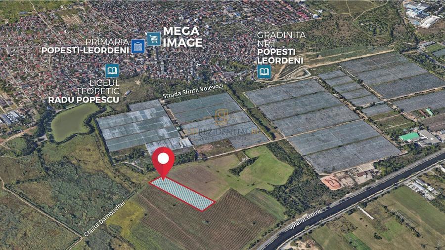 Teren intravilan 9.996 mp, Popesti-Leordeni–investitie imobiliara