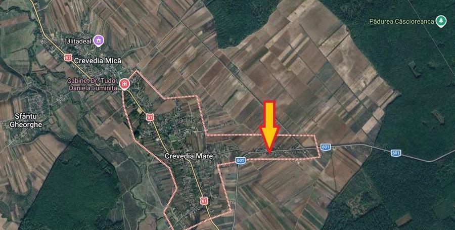 Crevedia Mare, Jud. Giurgiu, teren 5000 mp, deschidere 20 m la DJ 601