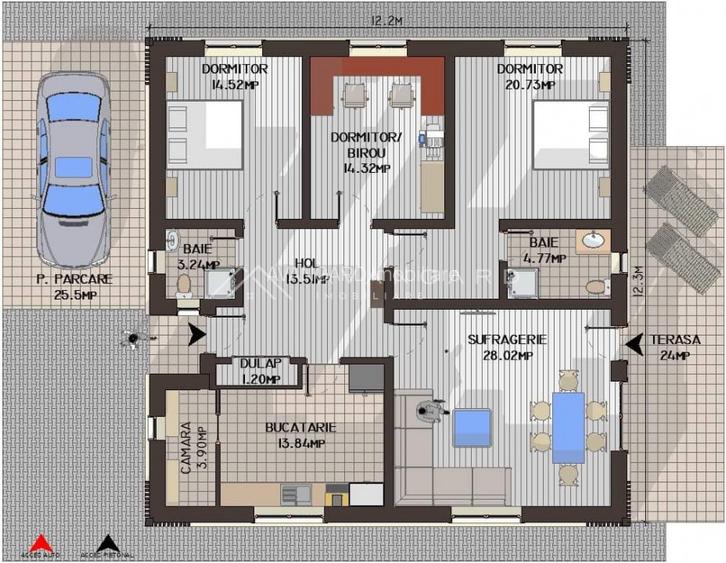 Casa individuala finisata | 118 mp utili | 500 mp teren |  zona Corusu - 4