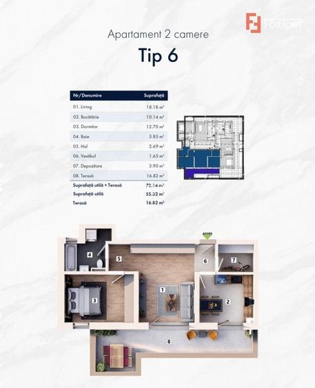 Variante apartamente 2 camere cartier nou zona Mehala - ID V4927 - 12