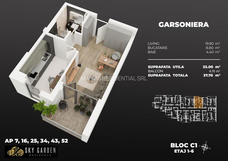 garsoniera dec 3min metrou Berceni - 2