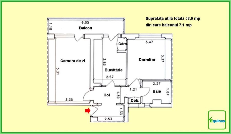 Apartament cu 2 camere decomandate, Malu Roșu-Moșneni, ECX73029 - 1