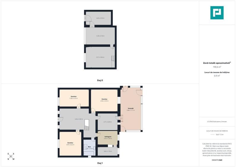 Casă retrasă cu 4 camere, teren 920 mp în Pișchia