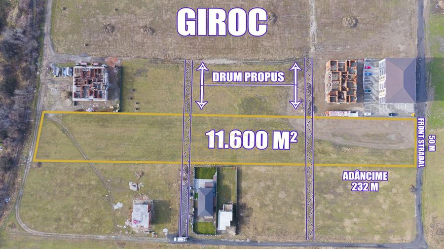 Teren arabil intravilan pentru PUZ 11.600mp | Giroc