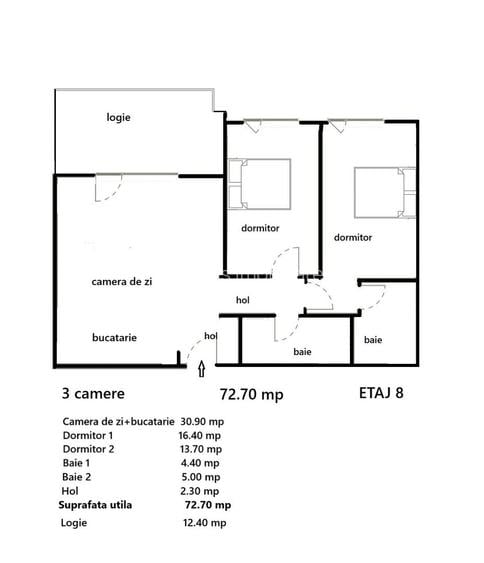 Apartament 3 camere finisat, 73 mp, parcare, cladire nZEB, zona Garii - 4
