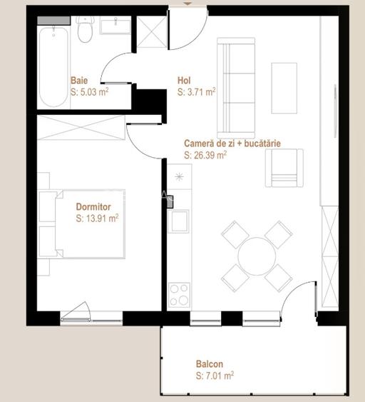 Apartament 2 camere | 49mp | balcon 7mp | zona Vivo - 4