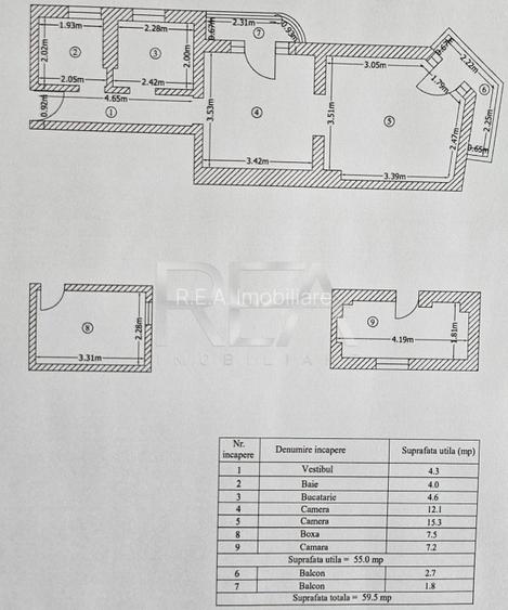2 camere, Vitan Mall, et. 1, centrala, inst. schimb., 59 mp, renovat - 14