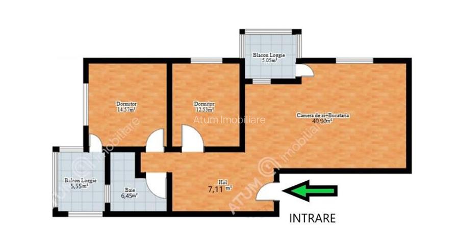 Apartament de 3 camere cu 2 balcoane etaj 2 situat in zona Rahovei - 9
