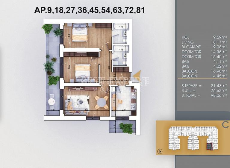 3 Camere credit ipotecar 15%-Acces rapid metrou - 4