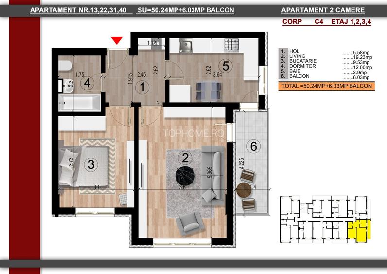 2 camere decomandat,56 mp,Dimitrie Leonida-Berceni-Metrou - 7