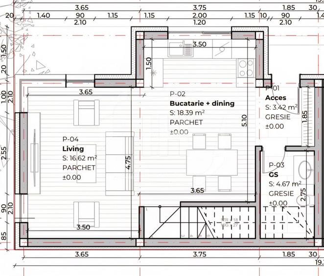 Duplex semifinisat, 119 mp utili, finalizat, zona Buna Ziua - 14