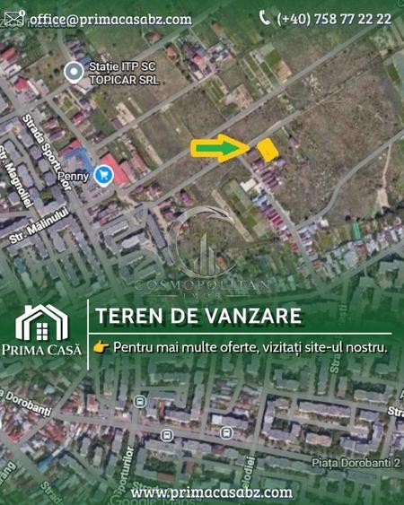 Teren intravilan ~ zona Brosteni / Penny Market ~ S=1071mp ~ d=25m ~ Pret: 100€/