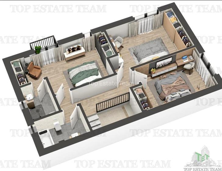 Vila individuala cuplata, in complex rezidential modern, cu 4 camere, toate util - 8