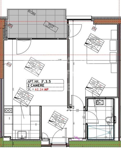 Apartament cu 2 camere - 1