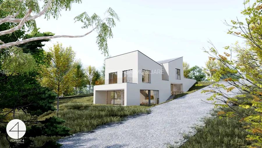 Casă modernă cu panoramă superbă, design contemporan, terase generoase, Chinteni - 2