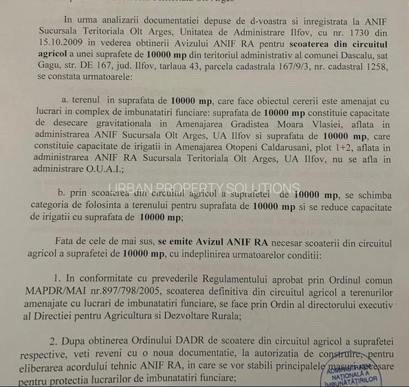 Teren intravilan 10.000 mp | PUZ aprobat 17 loturi | Gagu – Dascălu | 8km DNCB - 7