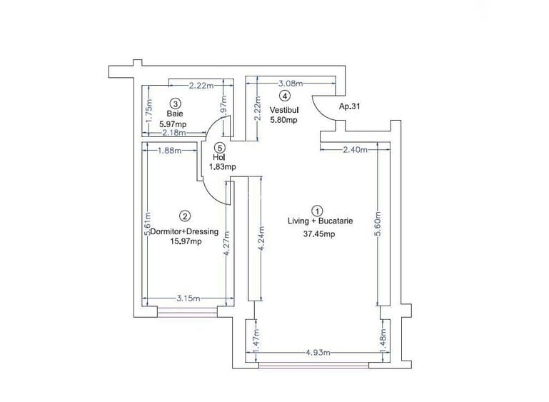 2 CAMERE | PIPERA | IVORY | INVESTIȚIE | ROND OMV | NORD | PRET + TVA - 25