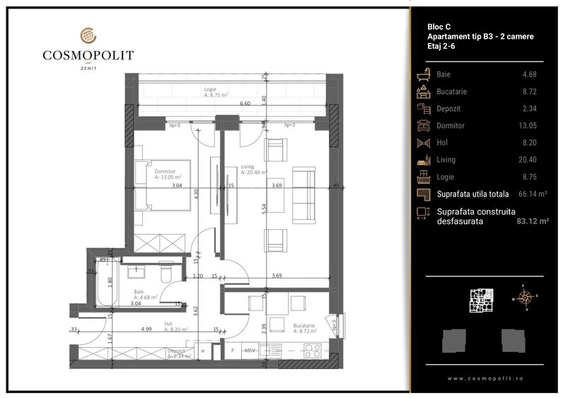Apartament 2 camere Cosmopolit Zenit | Răcădău - 8