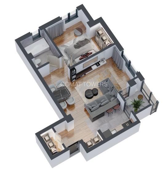 Apartament 2 Camere | 60 mp | Complex Comat Towers - 2