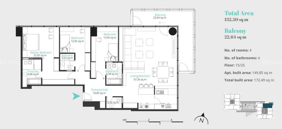 Floreasa | UP-site | 4 camere | 3 bedrooms Exclusive Project - Floreasca - 15