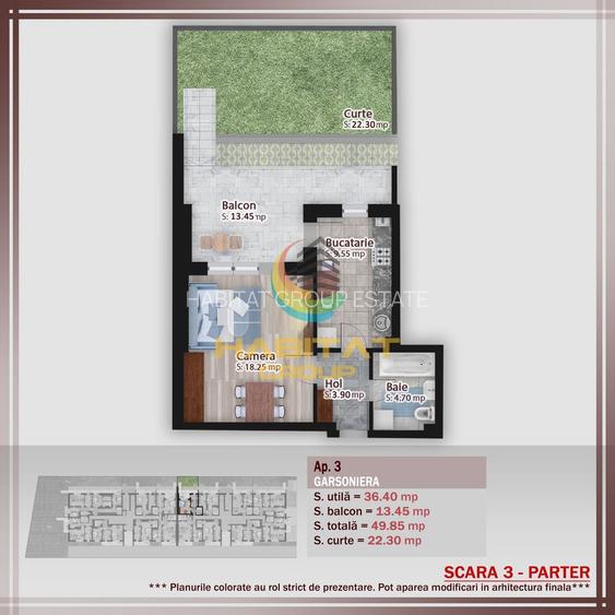 Garsoniera cu gradina proprie - Pallady - 1