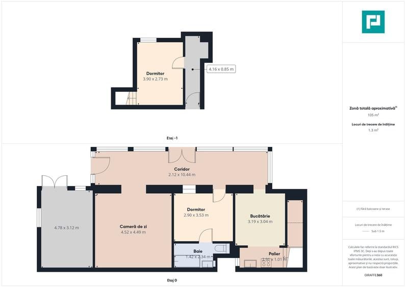 Apartament 3 camere  la curte  - Odobescu - 36