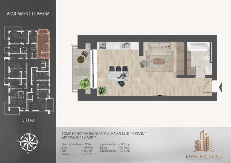 Garsoniera in bloc nou, zona Theodor Pallady | metrou N.Teclu 10 minute mers - 3