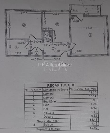 2 camere Barbu Văcărescu decomandat, et. 4, an 1990, 60 mp - 5