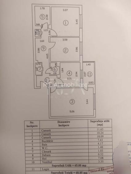 3 camere, 1/4, 69mp, bloc 1985, centrala -Apusului - 8