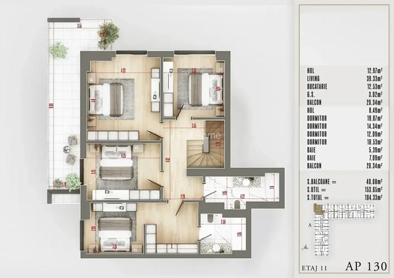 DUPLEX 5 Camere Upper Premium Izolatie Fonica Th. Pallady STB 8 Minute - 6