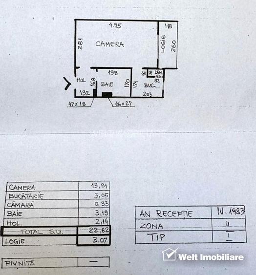 Vanzare garsoniera Zorilor, Pasteur, etaj 3 - 12